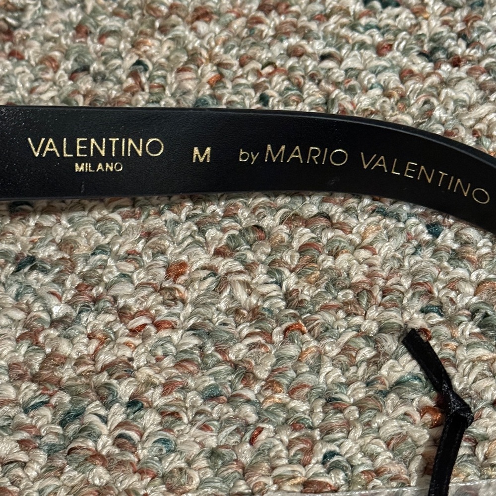 Valentino By Mario Valentino Black and Gold Belt - Picture 8 of 11